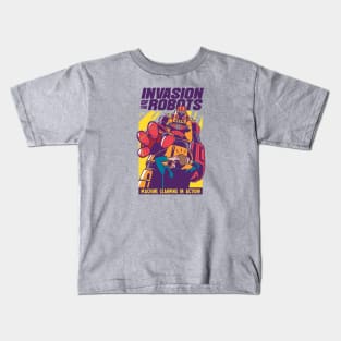 Invasion of the Robots | Retro Comic Book Kids T-Shirt